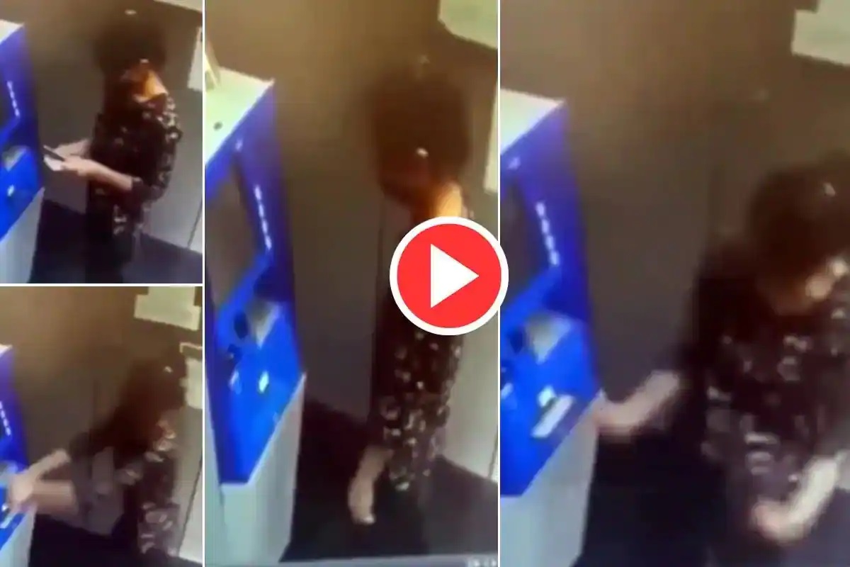 فتاة ترقص فرحاً خلال سحب النقود من 《صراف آلي》 والكاميرا ترصدها.. فيديو
