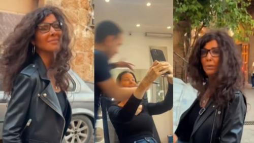نانسي عجرم تجوب شوارع بيروت متنكرة ببشرة سوداء وباروكة شعر