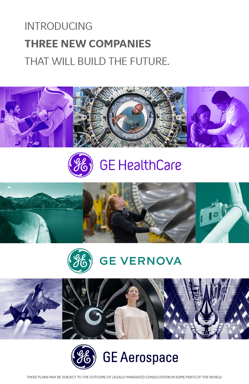 GE 《جنرال إلكتريك》 تكشف عن أسماء الشركات الثلاث المستقبلية المخطط لها