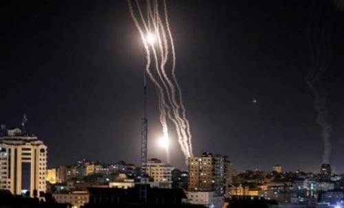 رشقة صاروخية من غزة باتجاه مستوطنات غلاف القطاع